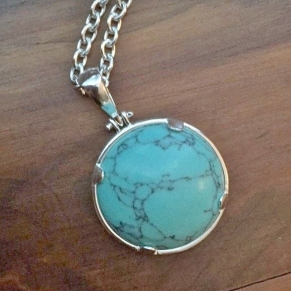 New Lele Sadoughi Silver + Turquoise Necklace - Picture 4 of 5